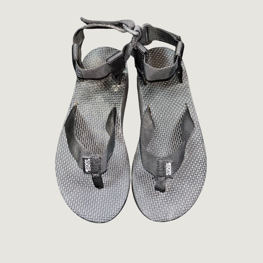 Teva Original Flatform Platform Sandals Womens Size 8 Black Ankle Strap